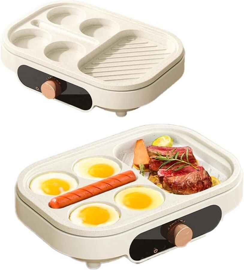 Elektrische Griddle Bakplaat Pan Snelle Maaltijden Antiaanbaklaag 30x20x10 cm Zwart
