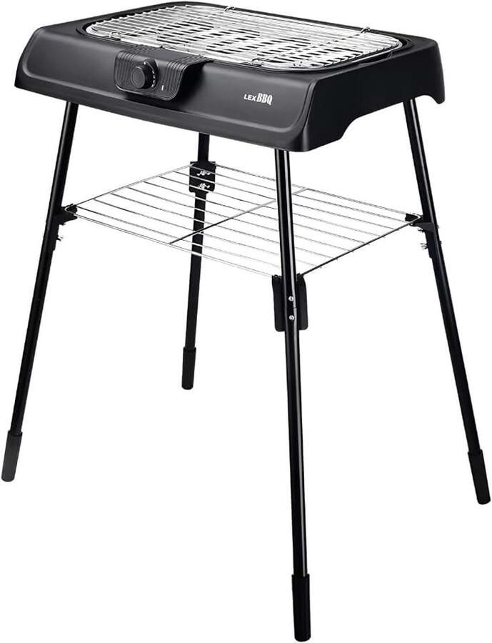 Elektrische grill 2000W tafelgrill staangrill roestvrijstalen grillrooster Traploos regelbaar rookarme balkongrill compacte tuinbarbecue eenvoudige reiniging voor balkon terras en outdoor keuken
