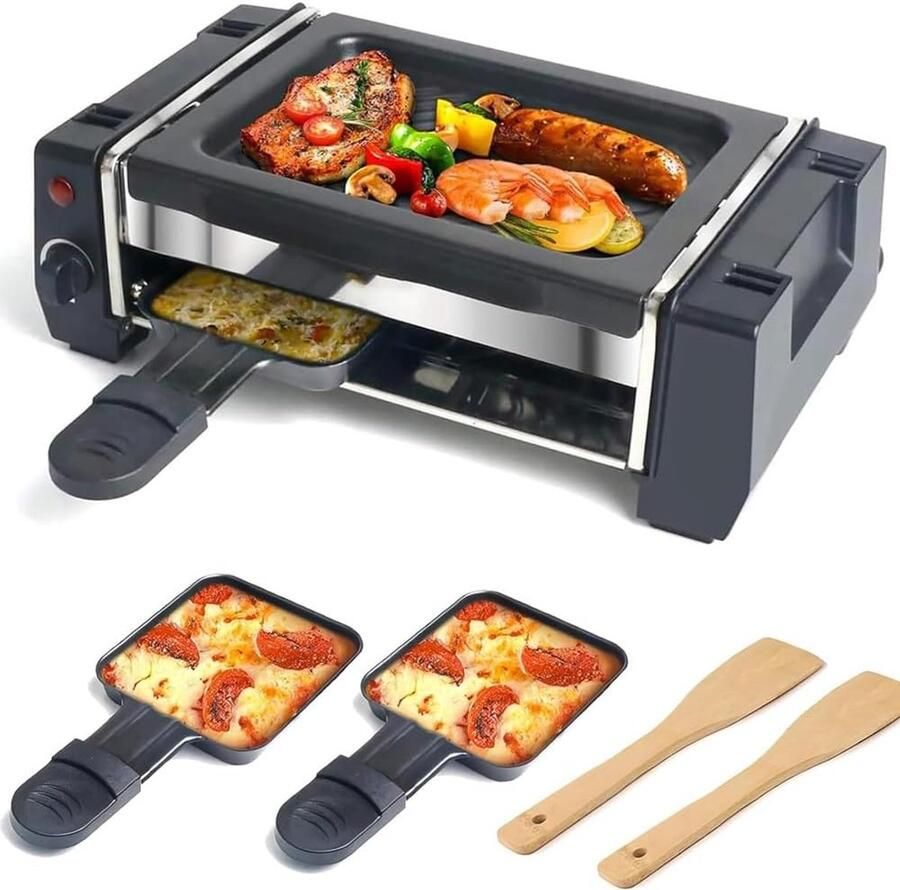 Elektrische Grill Bakplaat Binnen Gezellig Eten Antiaanbaklaag 12 x 4 x 9 cm Zwart