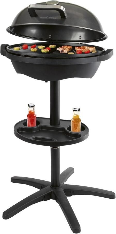 Elektrische Grill Balkon Grill Tafelgrill Buiten Koken Rookvrij Geurloos 2400 Watt Zwart