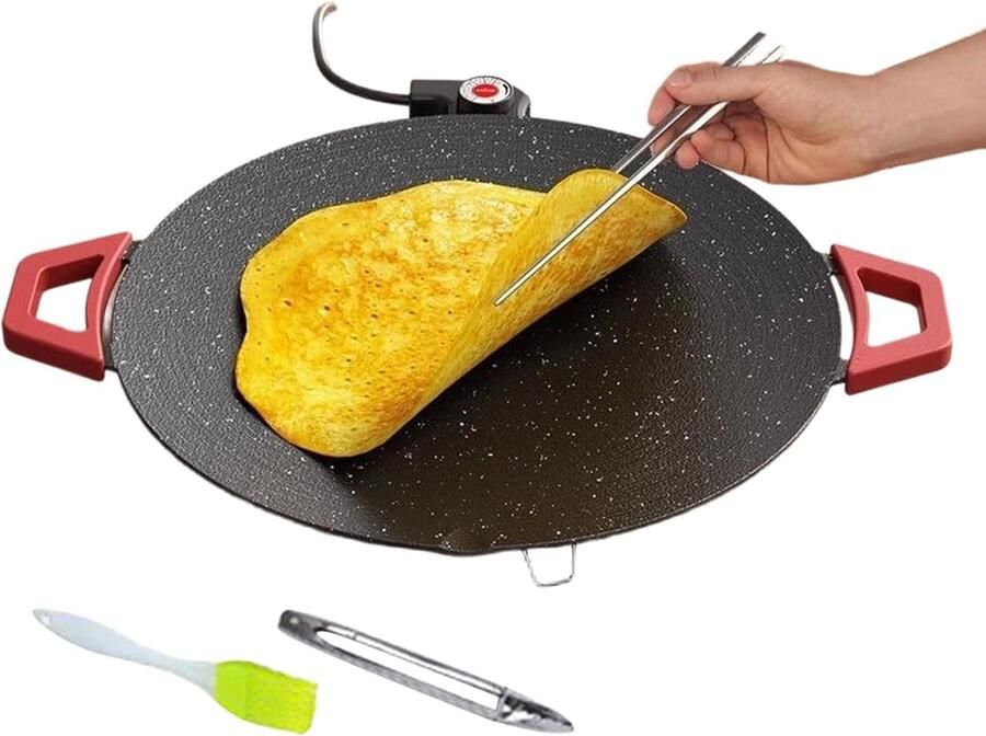 Elektrische Grill Binnen Compacte Pan Lekker Koken Geurloze BBQ 40 cm Breed Meerkleurig