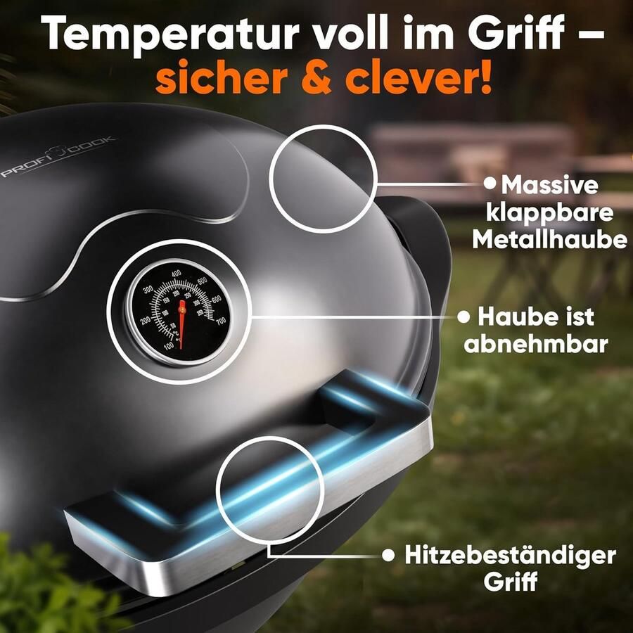 Elektrische grill binnen & buiten rookvrij 2400W elektrische grill voor balkon temperatuurweergave 2in1 stand tafelgrill elektrisch PC BQS 1303