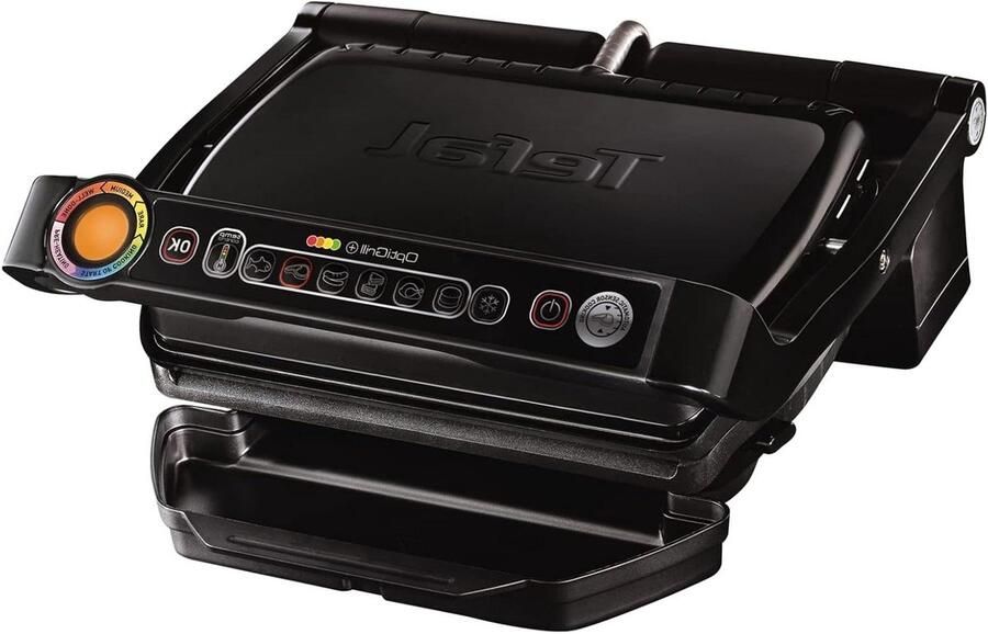 Elektrische Grill Contact Grill Binnen Grillen Automatische Programma's 2000 Watt Zwart