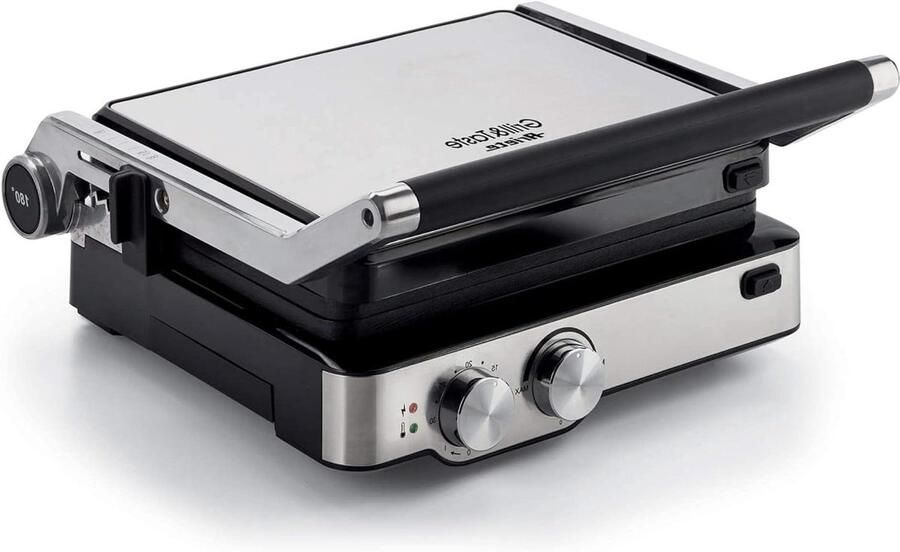 Elektrische Grill Contact Grill Lekker Koken 180 Graden Opening 29x23 cm Platen Roestvrij Staal