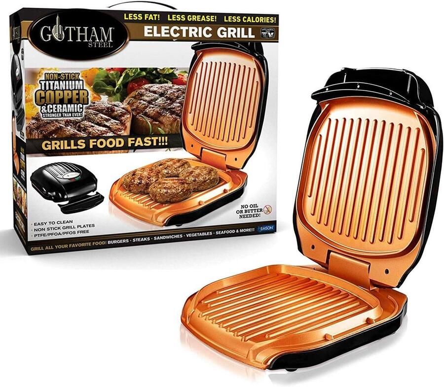 Elektrische Grill Contact Grill Vetarm Koken Keramische Antiaanbaklaag 30 x 255 cm Zwart