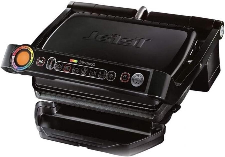 Elektrische Grill Contactgrill Bakplaat Binnen Grillen Compact Design 24 x 69 x 2.5 cm Zwart