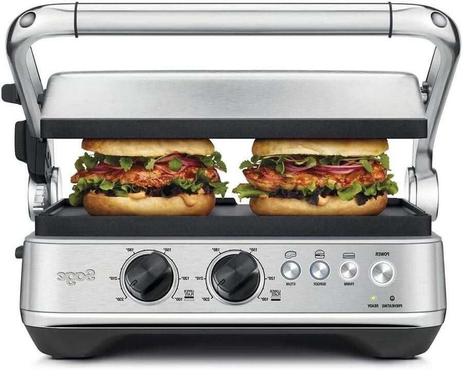 Elektrische Grill Contactgrill Panini maker Gerechten Bereiden Dubbele Temperatuurregeling 42 x 26 x 39.5 cm