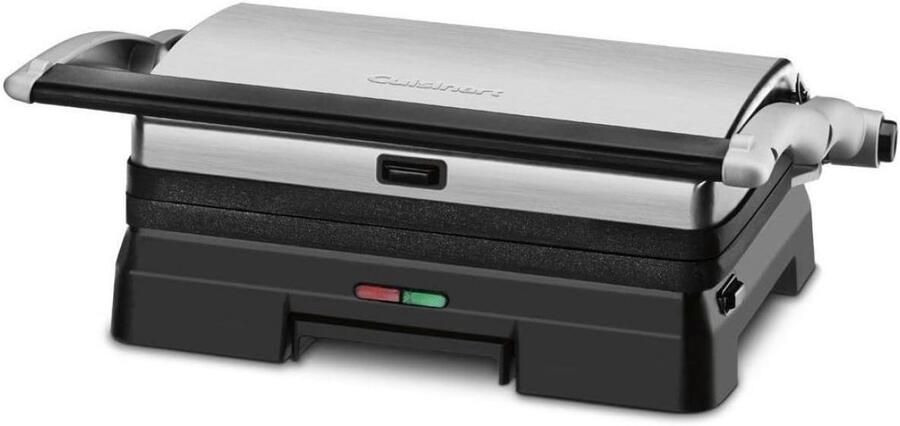 Elektrische Grill Contactgrill Panini Snelle Maaltijden Compact Ontwerp 32x27x15 cm Zilver