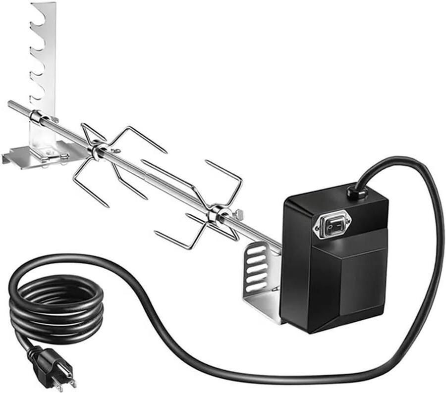 Elektrische Grill Draagbare BBQ Buiten Koken Met Rotisserie Spit 37 x 12 x 10 cm Zilver