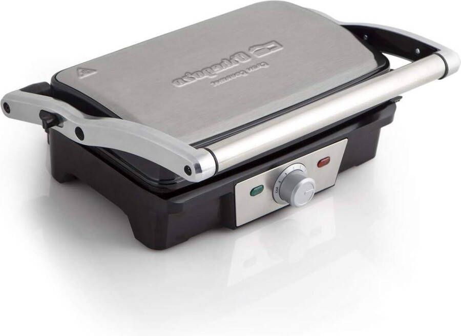 Elektrische grill met klapplaten 180° anti-aanbaklaag zwenkdeksel 1500 W vermogen