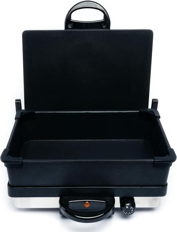 Elektrische Grill Multifunctionele Pan Veelzijdig Koken Inclusief Braadpan 2000 Watt Zilver