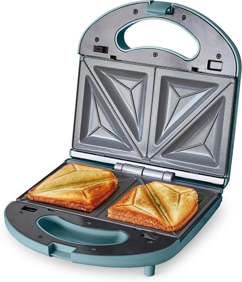 Elektrische Grill Panini Maker Sandwich Toaster Snelle Maaltijden Maken Gezonde Keramische Platen 750 Watt Smoky Blue