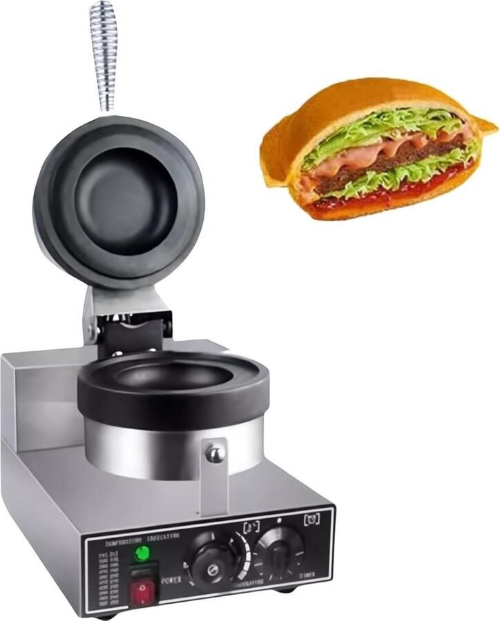 Elektrische Grill Panini Pers Snelle Snacks Maken Dubbele Verwarming 10x10cm Platen Zilver