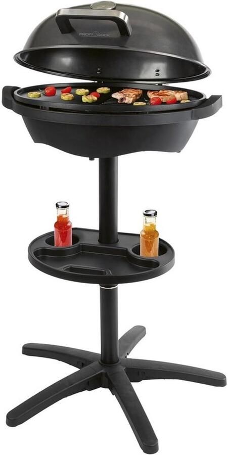 Elektrische grill Voor binnen en buiten Rookvrij barbecueën Tafelstandaard voor 2-in-1 gebruik 2400 Watt Zwart