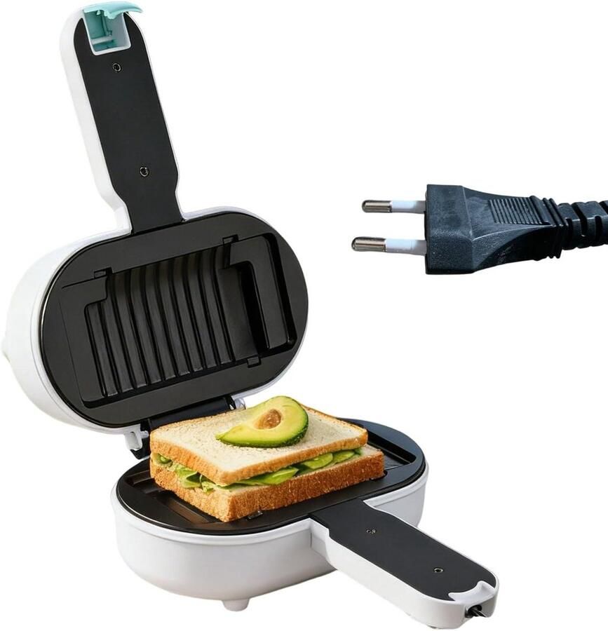 Elektrische Grill Wafelijzer Pers Snelle Maaltijden Constante Warmte 25x12x25 cm Wit