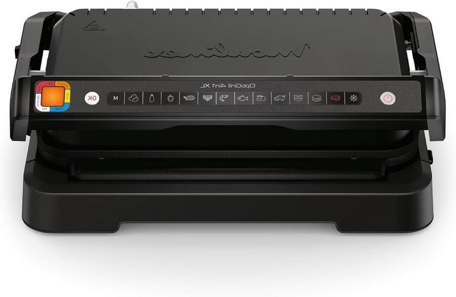 Elektrische Grill XL Binnen Gril Plaat Complete Maaltijden Bereiden Intelligente Diktemeting 6-8 Personen Zwart