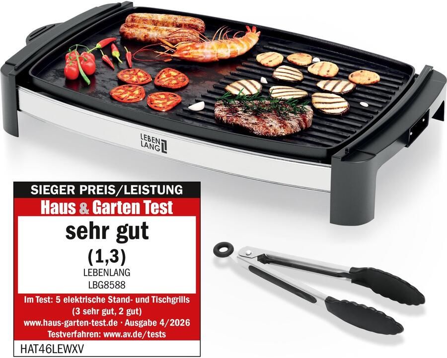 Elektrische Grillplaat 2000 W Vermogen 45x30 cm Grilloppervlak Roestvrij Staal En Aluminium Voor Binnen En Buiten Gebruik