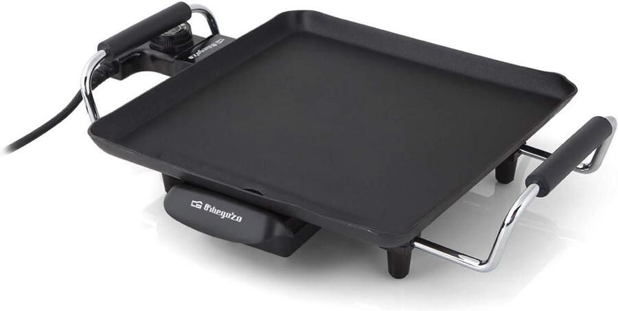 Elektrische Grillplaat Bakplaat Gezellig Tafelen Antiaanbaklaag 27.5 x 27.5 cm Zwart
