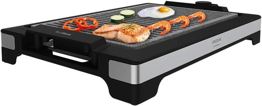 Elektrische Grillplaat Bakplaat Grill Gezond Koken Antikleefcoating 37x24cm Kookoppervlak Zwart