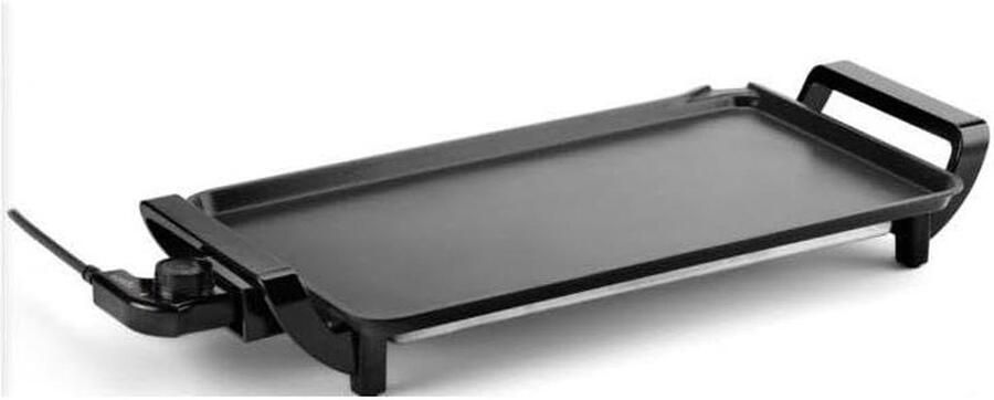 Elektrische Grillplaat Bakplaat Grill Grote Maaltijden Bereiden Dubbellaagse Antiaanbaklaag 58 x 33 cm Zwart