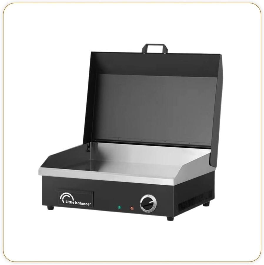 Elektrische Grillplaat Bakplaat Plancha Gezellig Eten Grote Kookoppervlakte 55x35 cm Zwart
