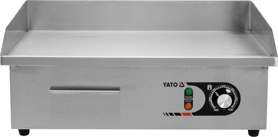 Elektrische Grillplaat Bakplaat Professioneel Koken Glad RVS Oppervlak 55 x 35 cm Zilver