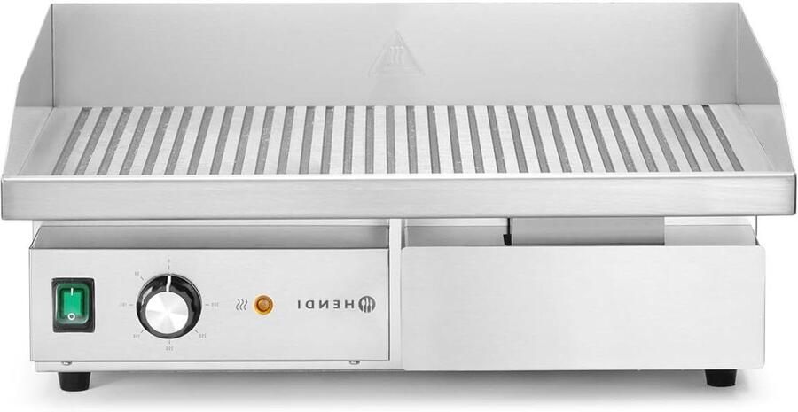 Elektrische Grillplaat Bakplaat Vetten Vlees Bereiden Gelijkmatige Warmte 55x43 cm Zilver