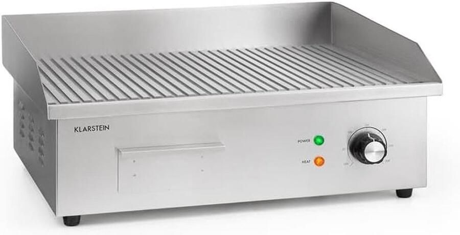 Elektrische Grillplaat Contactgrill Binnen Grillen Gietijzeren Grilloppervlak 54.5 x 35 cm Bruin