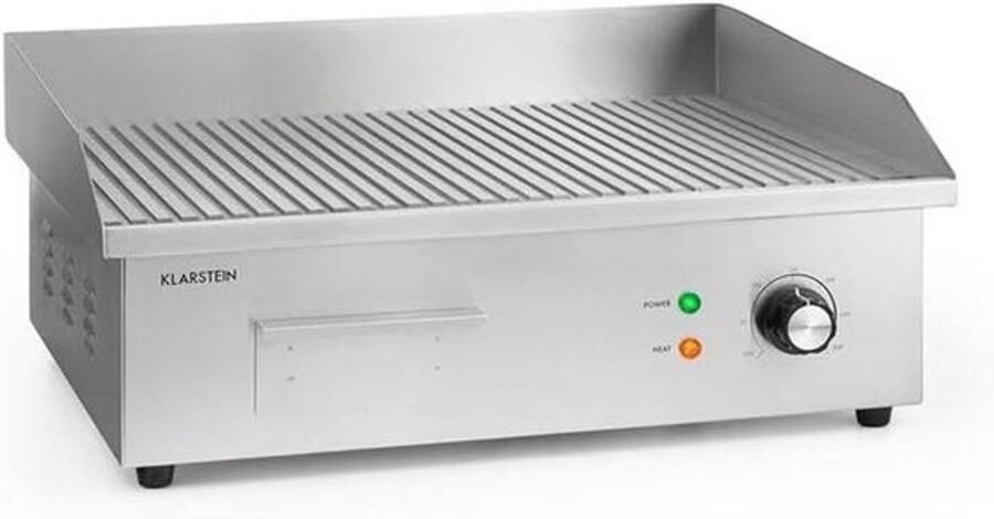 Elektrische Grillplaat Contactgrill Grillen binnenshuis Gietijzeren grilloppervlak 54.5 x 35 cm Bruin