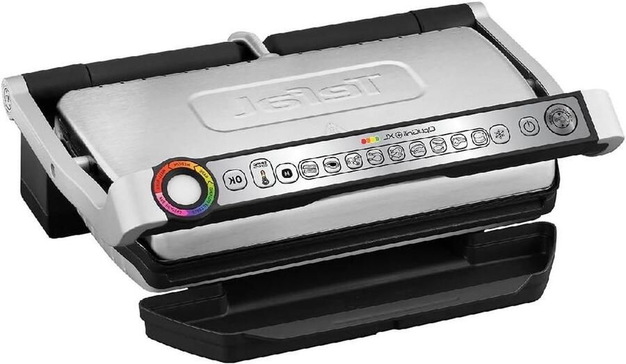 Elektrische Grillplaat Contactgrill Indoor Grill Perfect Grillen Automatische Sensor 40x20cm Zilverkleurig