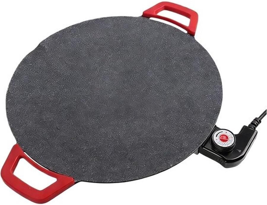 Elektrische Grillplaat Contactgrill Plaat Buiten Koken 5 Niveaus Instelbaar 36 cm Lengte Rood