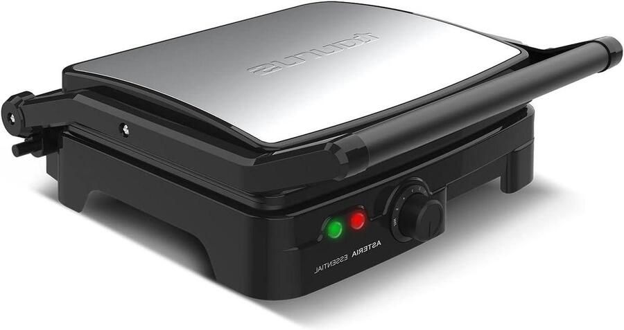 Elektrische Grillplaat Contactgrill Snel Koken Automatische Plaatverstelling 28x22 cm Roestvrij staal