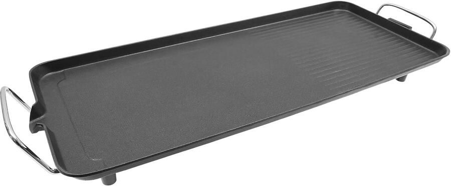 Elektrische Grillplaat Contactgrill Tafelgrill Buiten koken Verstelbare temperatuur 68x28x7 cm Zwart