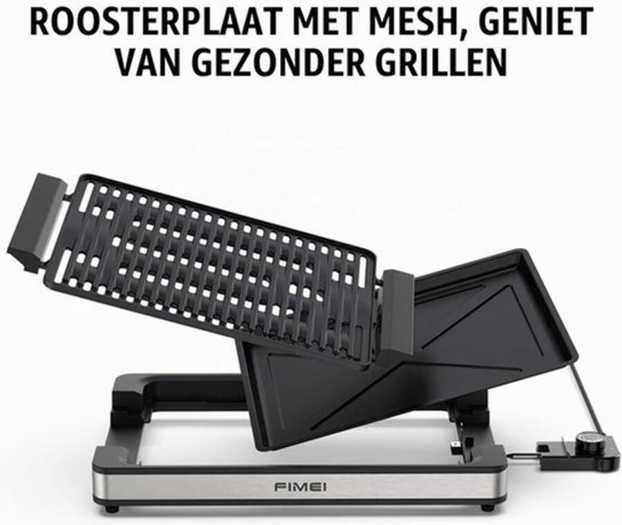 Elektrische Grillplaat Draagbare Tafelgrill 1800 W Vermogen 30x40 cm Afmetingen Zilver Kleur Voor Balkon En Tuin