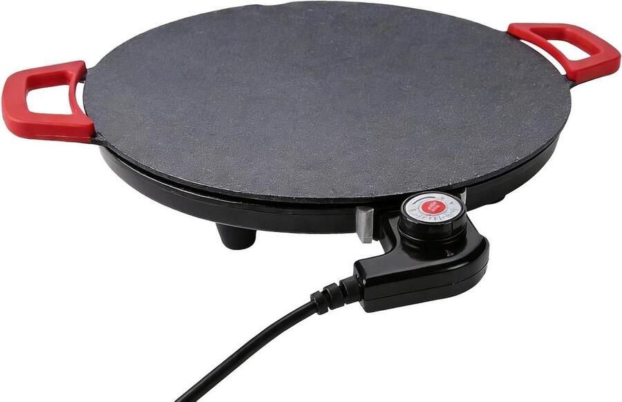 Elektrische grillplaat Elektrische pan Buiten koken 5 standen bediening 36 cm breed Rood