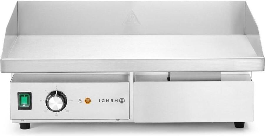 Elektrische Grillplaat Gladde Bakplaat Professioneel Grillen Gelijkmatige Warmte 55x43x24 cm Zilver