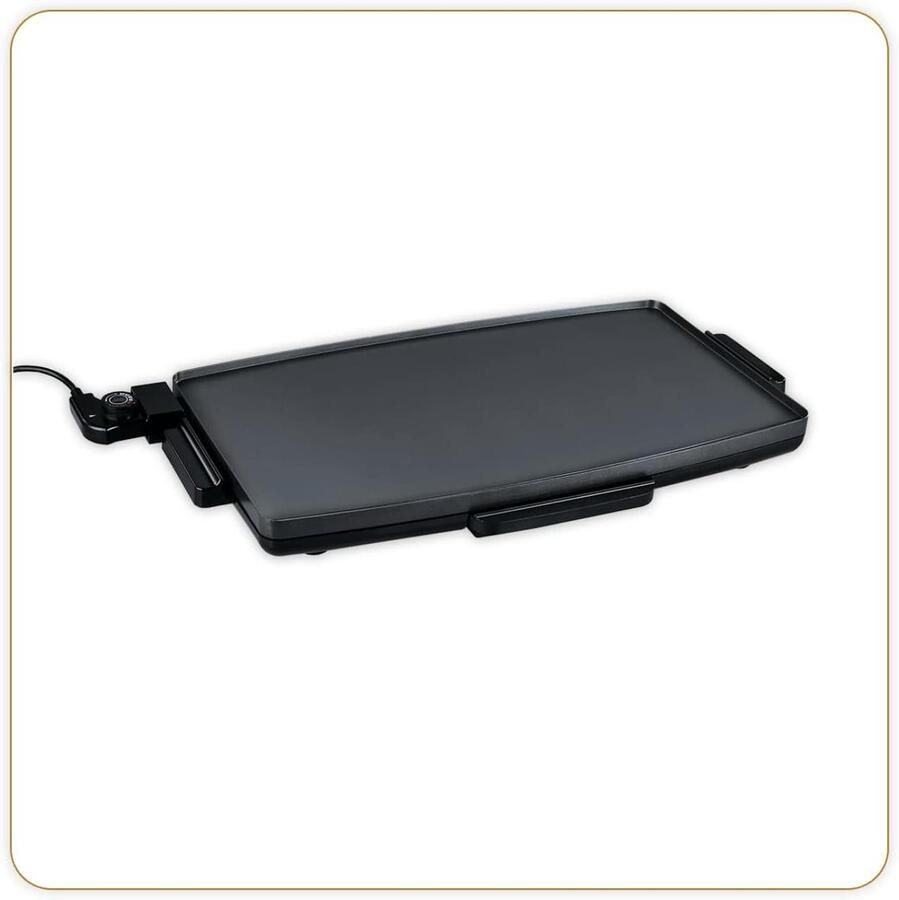 Elektrische Grillplaat Bakplaat Plancha Gezellig Eten PFAS-vrije Kookplaat 59.5 x 34.5 cm Zwart