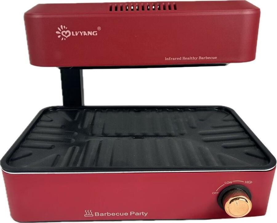 Elektrische Grillplaat Keukenapparaat Verstelbare Temperatuur Verre Infrarood Verwarming Anti-Aanbaklaag Rookloze BBQ Grill Vouwbaar Geschikt voor Thuisgebruik & Buiten Kamperen