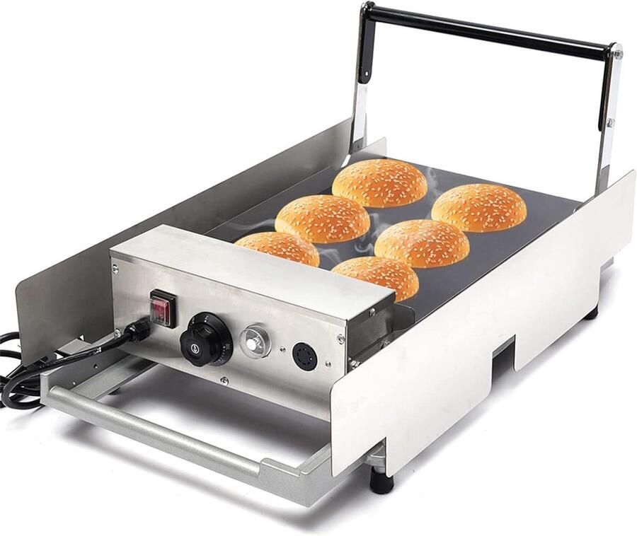 Elektrische Grillplaat Plancha Burger Professioneel Grillen Dubbele Grilloppervlak 64 cm Rood