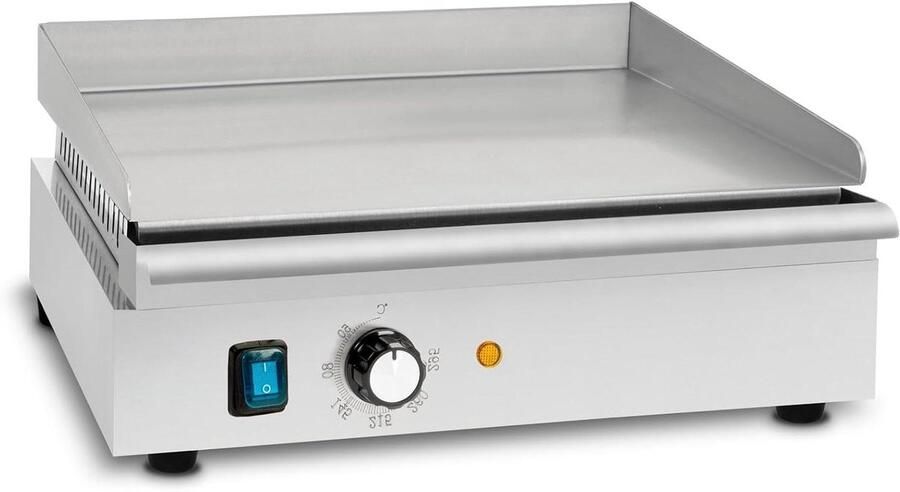 Elektrische Grillplaat Plancha Grill Professioneel Grillen Glad Grilloppervlak 40 x 26 cm Grijs
