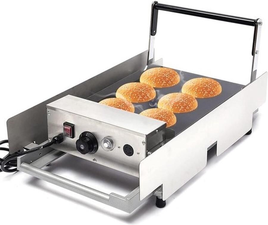 Elektrische grillplaat Plancha voor burgers Professioneel grillen Dubbel grilloppervlak 64 cm Rood