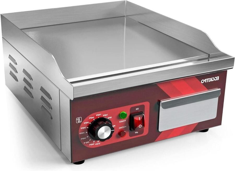 Elektrische Grillplaat Platte Bakplaat Thuis Grillen Instelbare Temperatuur 356 cm Zilver