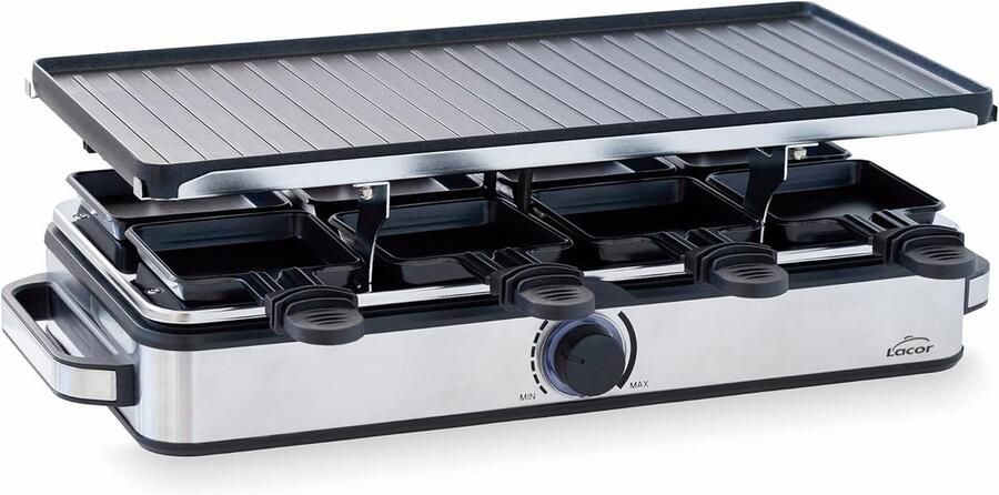 Elektrische Grillplaat Raclette Grill Gezellig Tafelen Omkeerbare Plaat 41 x 20 cm Roestvrij Staal