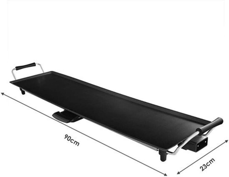 Elektrische Grillplaat Teppanyaki 1800 W Vermogen 102 x 26 5 cm Groot Grilloppervlak Aluminium Materiaal Binnengebruik