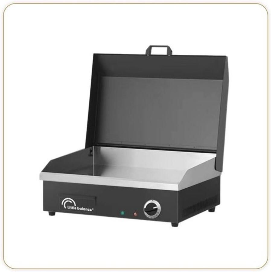 Elektrische grillplaat voor 6-8 personen met antiaanbaklaag 2900 W zwart
