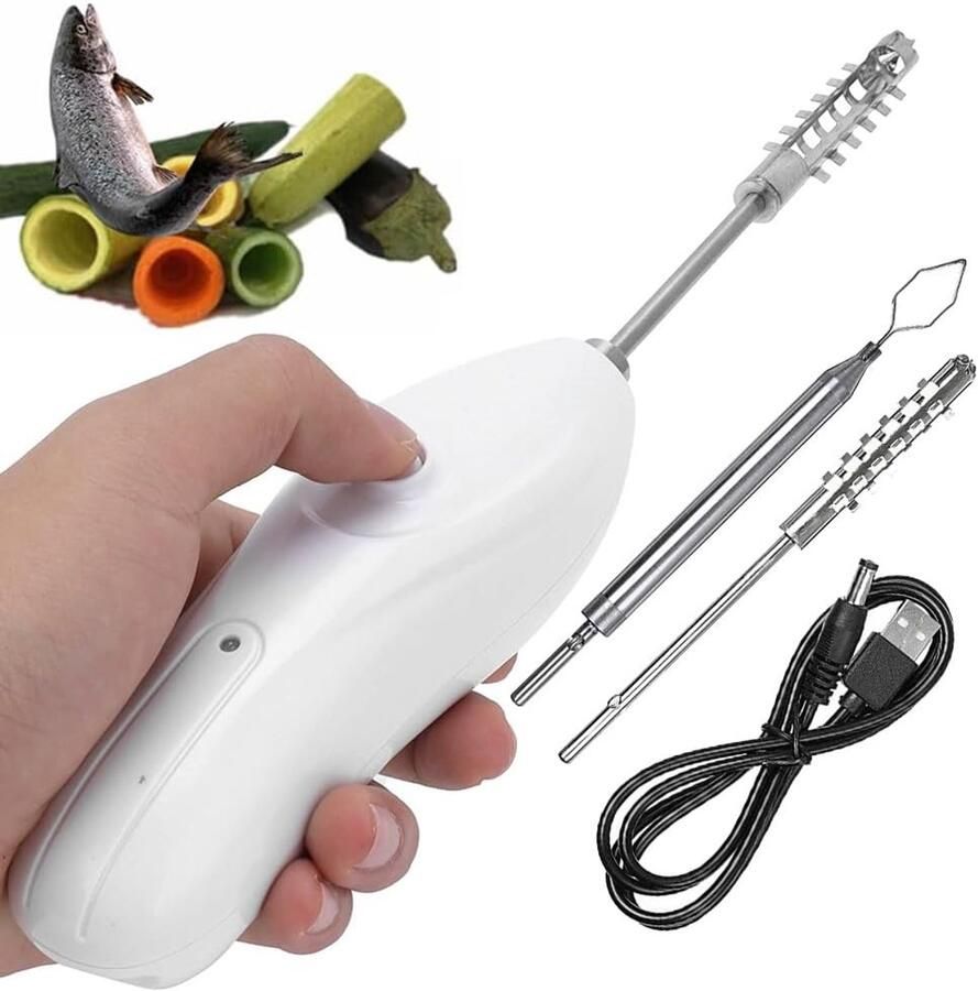 Elektrische Groenteboor Vruchten Diggen Gezond Koken Pure Koper Motor 32 cm Wit