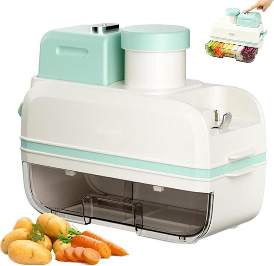 Elektrische Groentehacker Keukenmachine Hakmolen Snel Ingrediënten Snijden Multifunctioneel Met 4 Messen 375x159x283 mm Wit