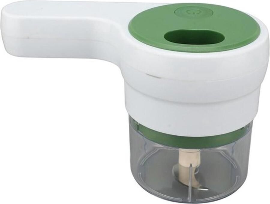 Elektrische Groentehakker Keukenmachine Mini Snel Ingrediënten Snijden Draadloos Oplaadbaar 19x13x11 cm Wit