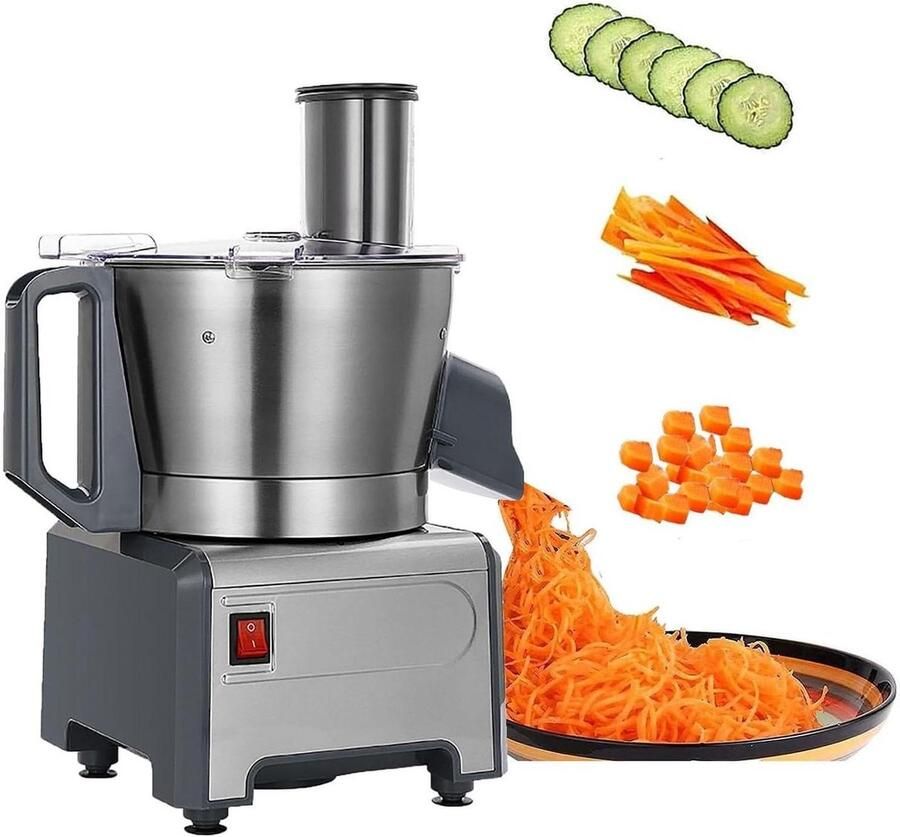 Elektrische Groentehakker Spiraalsnijder Salade Maaltijden Bereiden 3-in-1 Functionaliteit 340x260x465mm Zilver