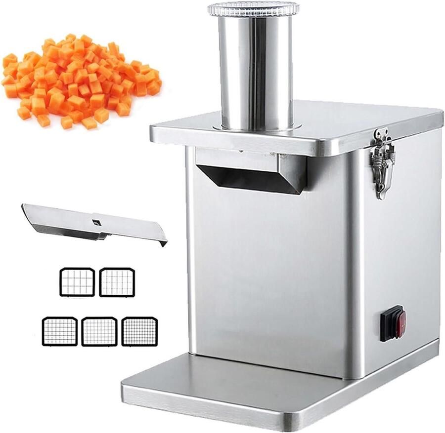 Elektrische Groentehakker Voedselprocessor Snijder Snel Ingrediënten Snijden Krachtige 250W Motor 38x26x45 cm Zilver